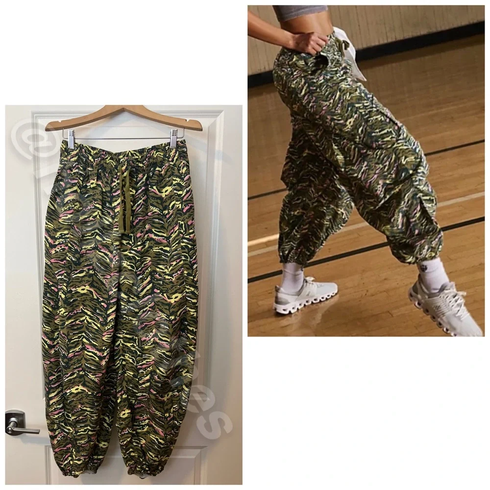 NWOT Free People Zephyr Printed Pants Olive M - Picture 3 of 11